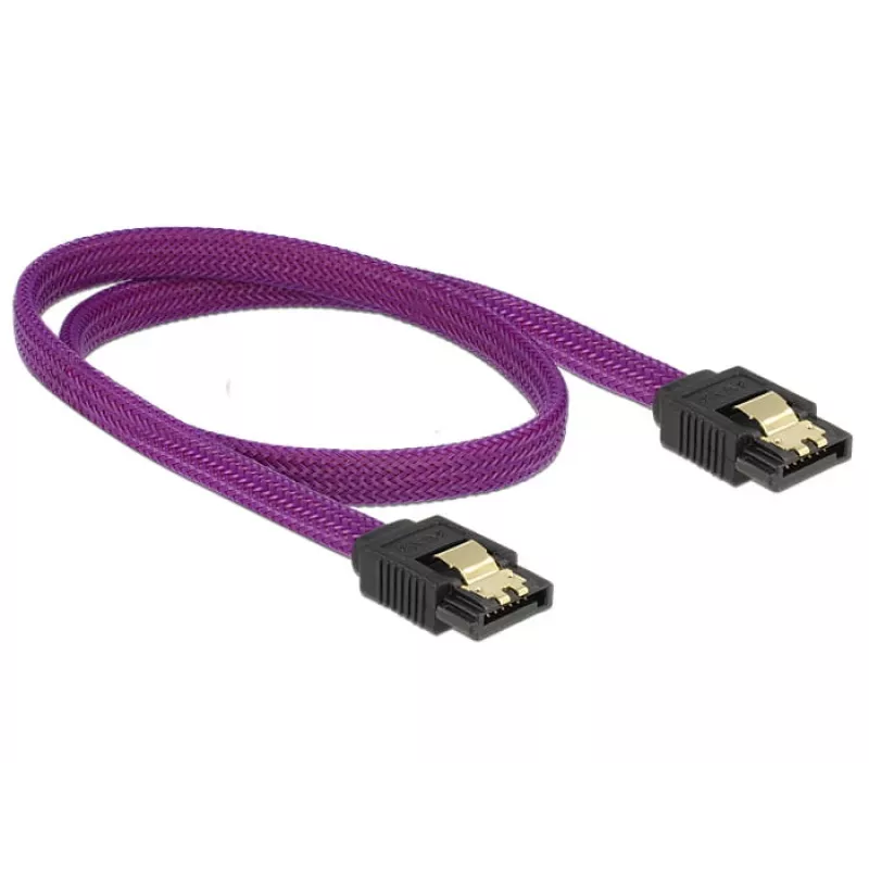 SATA kabelis DeLOCK 83691 0,5 m SATA 7 kontaktų violetinis