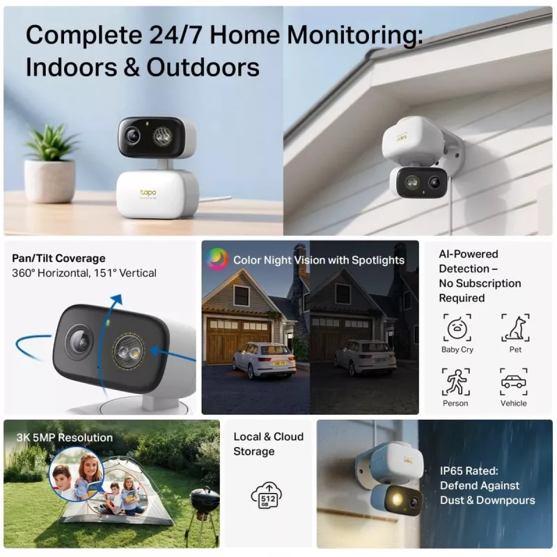 TP-Link Tapo C236 lauko ir vidaus stebėjimo kamera 2304 x 1296