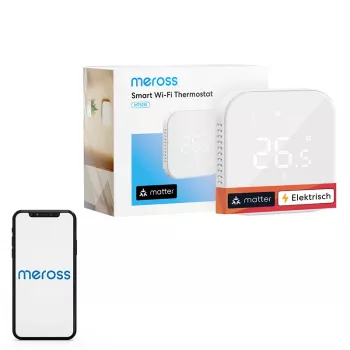 Meross MTS215MA išmanusis termostatas (Wi‑Fi, Matter, EU) grindų šildymo valdymui