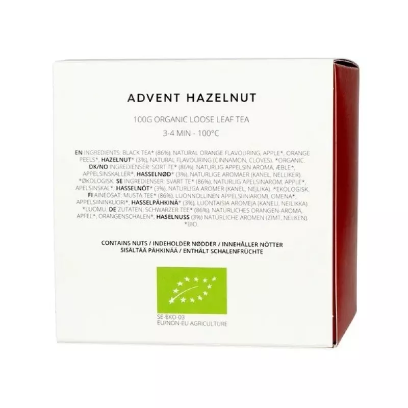 Biri juodoji arbata Advent Hazelnut 100g – Teministeriet