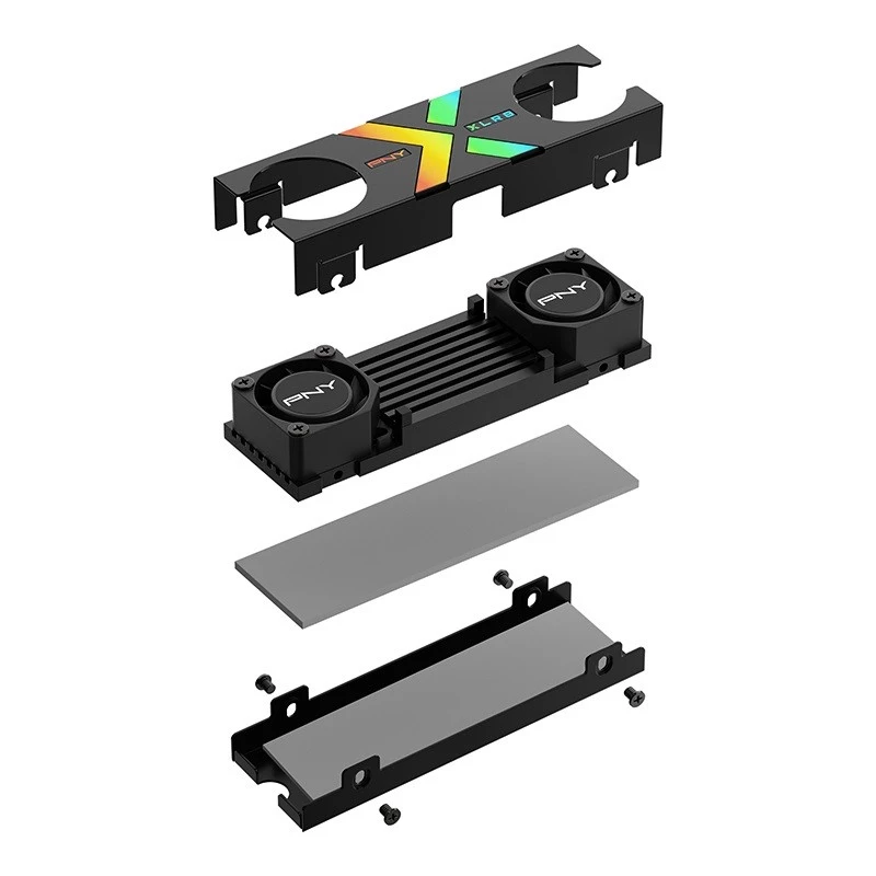 PNY XLR8 CS3150 1 TB M.2 2280 NVMe SSD diskas, PCIe 5.0, su radiatoriumi