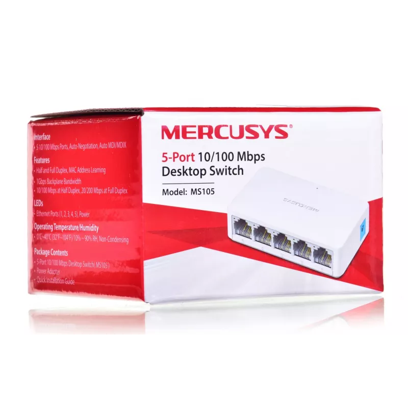 Mercusys 5 prievadų 10/100Mbps darbalaukio tinklo jungiklis