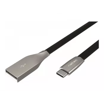 NATEC kabelis USB-C/A 2.0 1m Prati 1m juodas metalinis