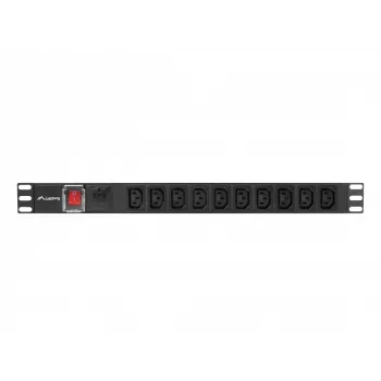 LANBERG PDU-10I-0200-IEC-BK maitinimo skirstytuvas – 10× C13 lizdų, 2 m laidas, 10 A, 2500 W, juodas