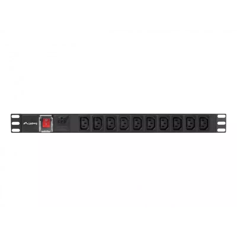 LANBERG PDU-10I-0200-IEC-BK maitinimo skirstytuvas – 10× C13 lizdų, 2 m laidas, 10 A, 2500 W, juodas
