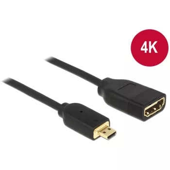 DELOCK Laidas HDMI Micro D Kištukas > HDMI A Lizdas Didelės Spartos su Ethernet 3D 4K 20cm Premium Plonas