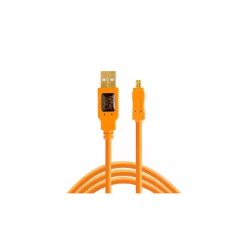 Tether Tools CU8015-ORG - 4,6 m - USB A - Mini-USB B - USB 2.0 - Oranžinis
