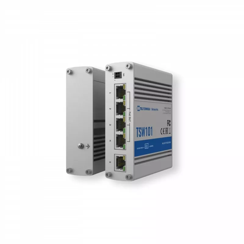 Teltonika TSW101 jungiklis 5xGbE Ethernet 4xPoE+