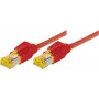 Tecline Premium – Patch-Cable RJ-45 (M) į RJ-45 (M) – 50 cm – SFTP, PiMF – Cat.7 laidas / CAT 6a lizdai – ekranuotas, be halogenų, su apsauga nuo užkablinimo – raudonas (70700R)