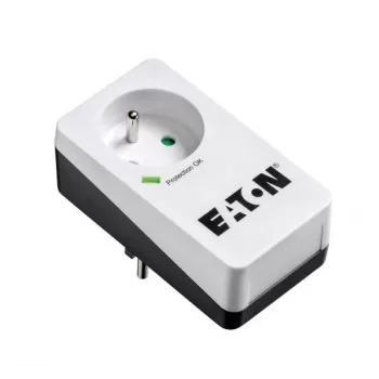 Apsaugos nuo viršįtampių dėžutė Eaton Protection Box 1 FR – 1 kištukinis lizdas E tipas, 220–250 V, 16 A, 4000 W, juoda, kompaktiška