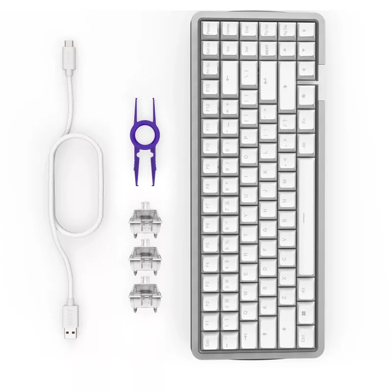 Gaming klaviatūra NZXT KB-101NW-DE Function Elite MiniTKL, balta