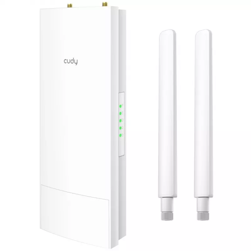 Cudy AP3000 Outdoor — išorinis belaidžio ryšio taškas, dviejų juostų 2,4/5 GHz, IP65, PoE, 1x RJ-45, 2 išorinės RP-SMA antenos