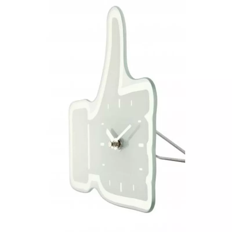 NeXtime klok 5185wi Mini Thumbs Up, 20.5x21 cm, sieninis, baltas/sidabrinis