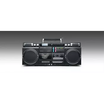MUSE Boombox M-380 GB juoda – garsiakalbis su CD, kasečių, Bluetooth ir FM radiju