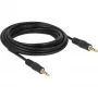 DeLOCK garso laidas 28 AWG, Mini-Phone 3,5 mm 4 kontaktų (M) - Mini-Phone 3,5 mm 4 kontaktų (M), 5,0 m, ekranuotas, juodas (83438)