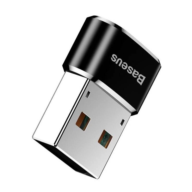 Adapteris Baseus USB (vyriškas) į Type-C (moterišką) juodas