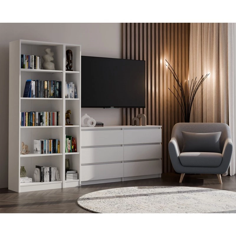 Vientisa knygų lentyna REGAŁ R25 25 cm balta