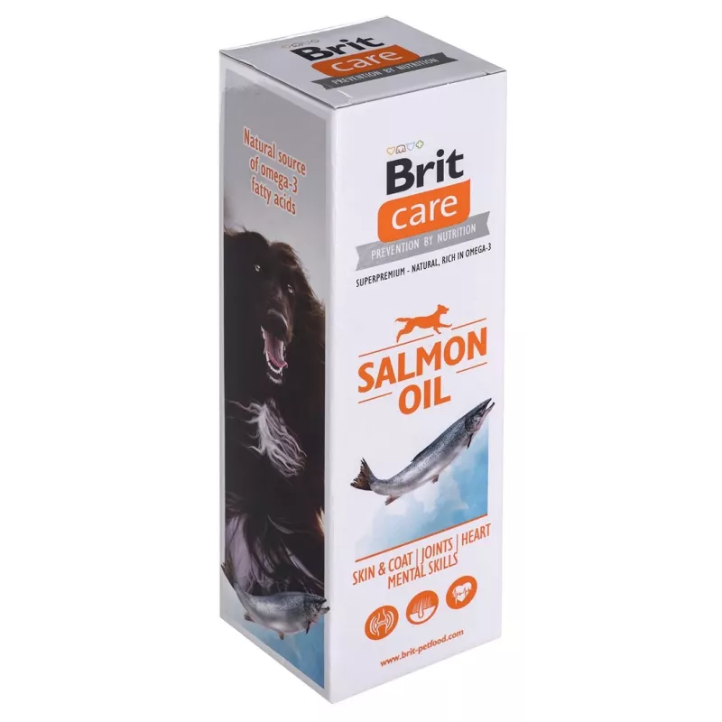 Brit Salmon Oil papildas šunims 250 g – aliejus kailiui ir odai