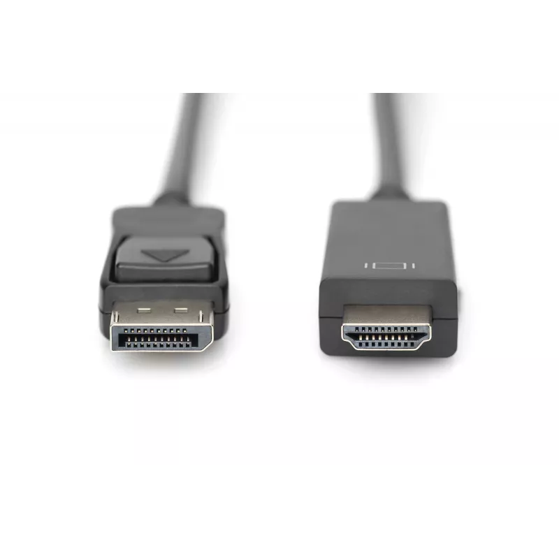 Adapterinis laidas DisplayPort 1.2 su fiksatoriumi 4K 60Hz UHD DP/HDMI A M/M juodas 2 m