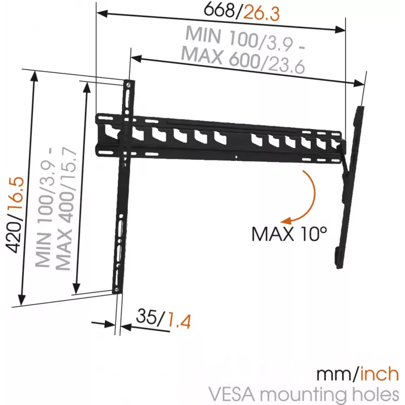 Vogels MA4010-A1 TILT sieninis laikiklis 40-65 colių