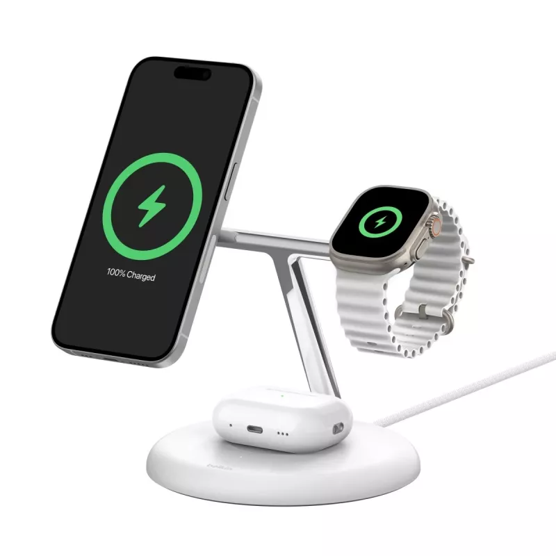 Belkin WIZ023VFBK belaidis įkroviklis ausinėms, išmaniajam telefonui ir išmaniajam laikrodžiui, juodas, USB, 15 W