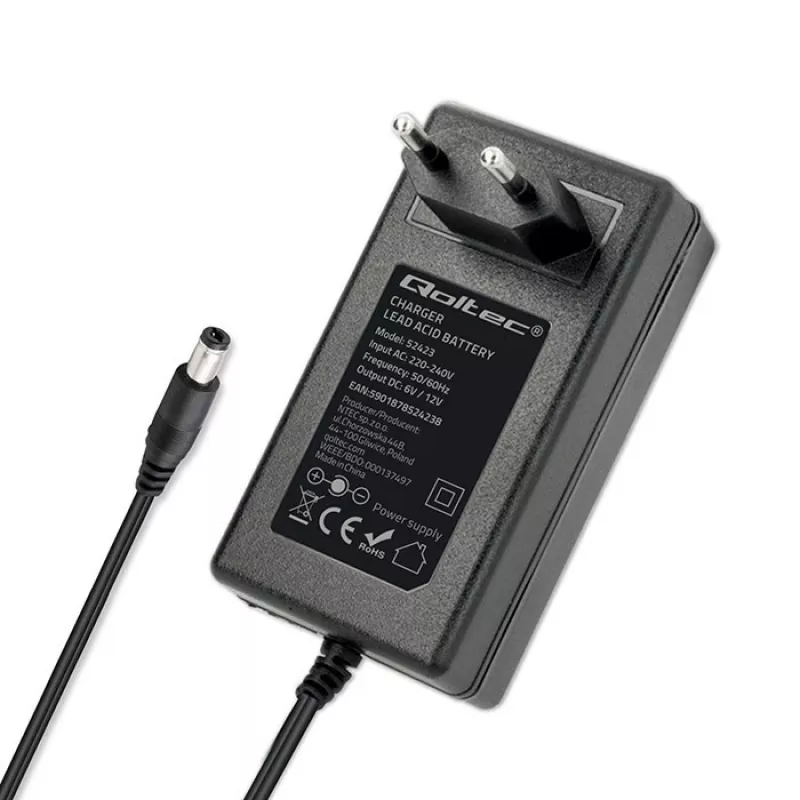 Automatinis baterijų įkroviklis QOLTEC 52423 AGM/GEL/ŠVINO 6V/12V 1,5A