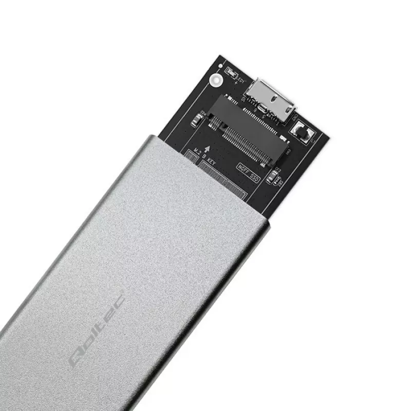 Aliumininis korpusas QOLTEC 51833 M.2 SSD, SATA į USB 3.0, iki 2TB