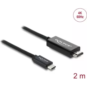 DELOCK USB Type-C į HDMI vaizdo kabelis 2 m (DP Alt režimas) juodas