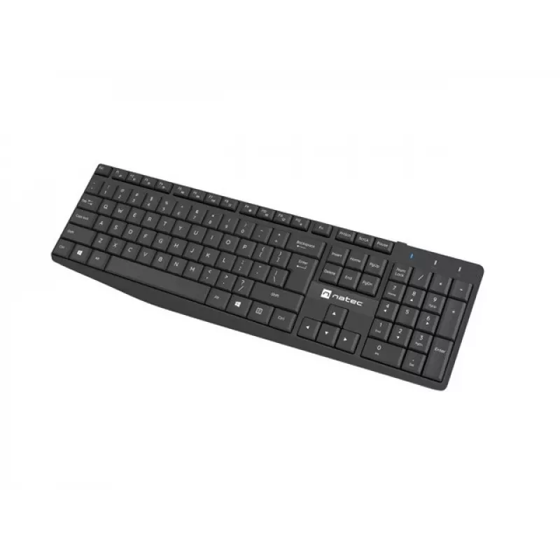 Belaidis klaviatūros ir pelės rinkinys NATEC SQUID, QWERTY US International, 105 klavišų, juodas, 1600 DPI