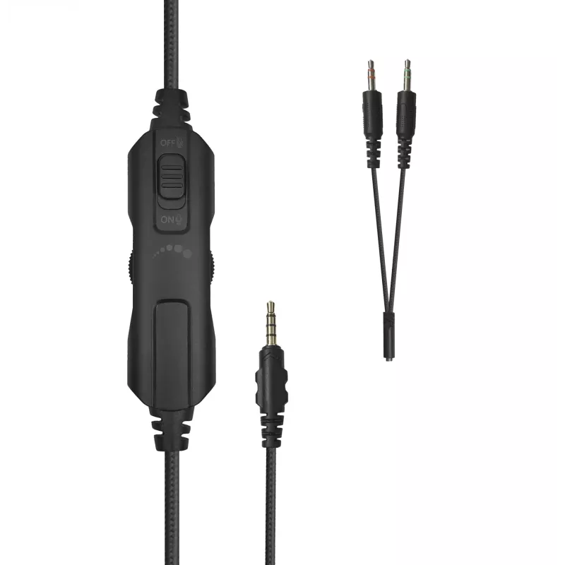 Žaidimų ausinės White Shark GH-2540 Elephant Black su RGB apšvietimu ir nuimamu mikrofonu