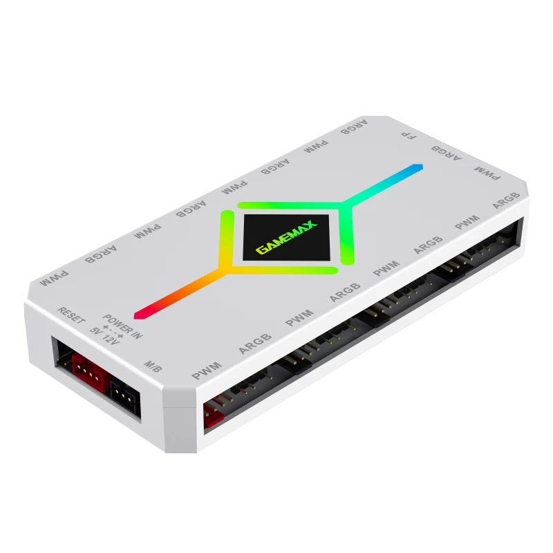 Gamemax V4.0 ARGB PWM HUB BK | Baltas | Ventiliatorių ir RGB šakotuvas