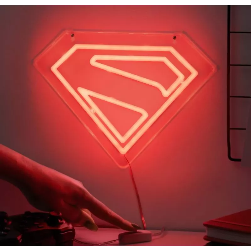 LED neoninė sieninė lempa Paladone Superman PP14478SMTVN, dekoratyvinis sienos ženklas