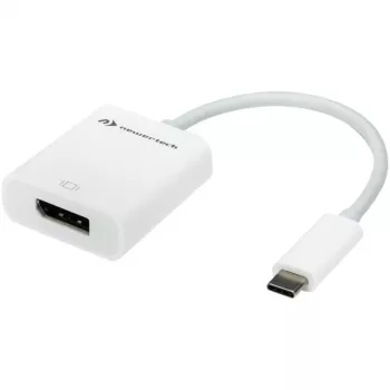 USB adapter, USB-C kištukas > DisplayPort lizdas (baltas, 11 cm)