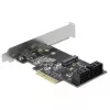DeLOCK 90396 PCIe plokštė su 4 vidiniais SATA prievadais ir M.2 lizdu