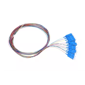 Pigtail rinkinys SC/UPC vienmodis Extralink G.652D 900µm FTTH 1,5 m 12 vnt 12 spalvų