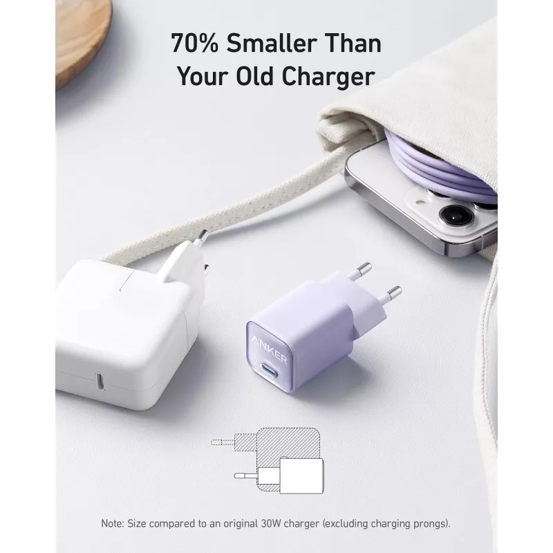 Anker 511 įkroviklis (Nano 3), 30 W, 1x USB-C, baltas