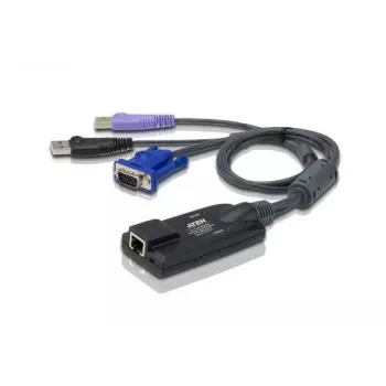ATEN USB – VGA į Cat5e/6 KVM adapterio laidas (CPU modulis) su išmaniosios kortelės skaitytuvu ir virtualios laikmenos palaikymu