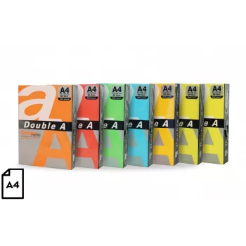 Spalvotas popierius Double A, 80g, A4, 500 lapų, Rainbow 5, 5 spalvų