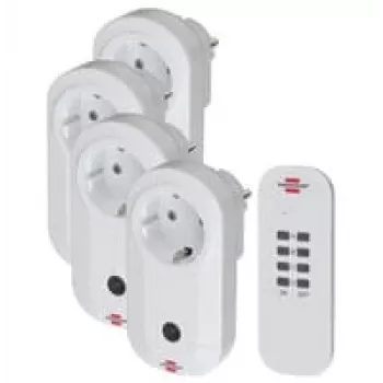 Brennenstuhl Comfort-Line RC CE1 4001 belaidžių lizdų komplektas, 4 lizdai ir pultelis, baltas