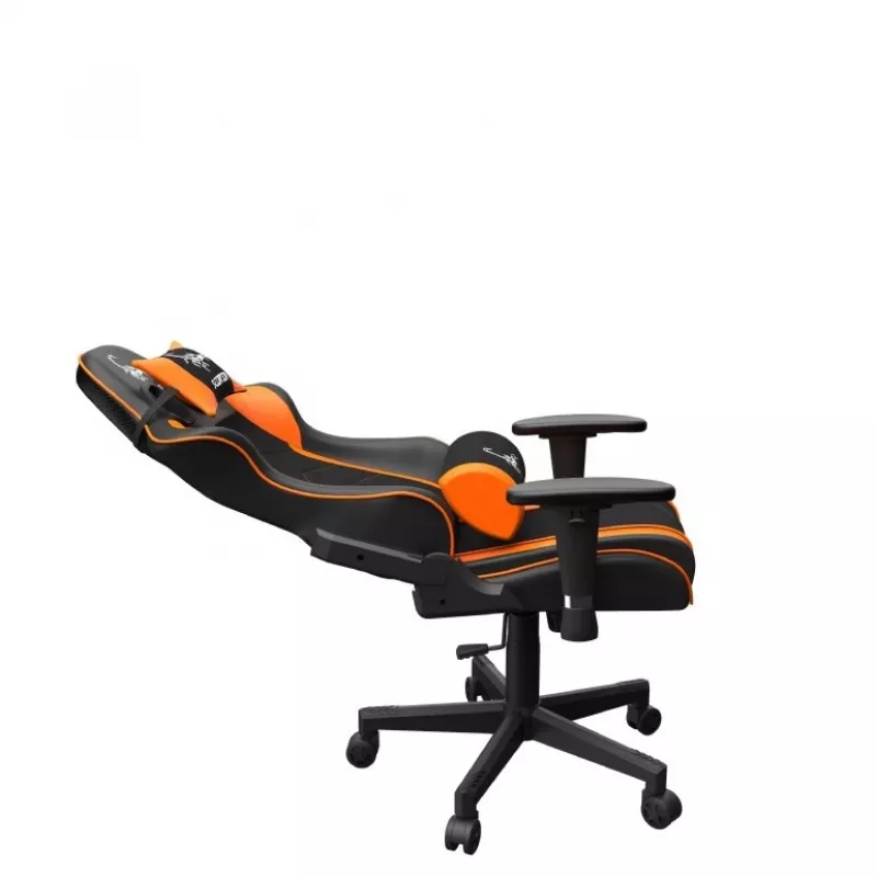 Žaidimų kėdė GEMBIRD GC-SCORPION-04X juoda-oranžinė, ergonomiškas dizainas, reguliuojamas aukštis, aukšta nugara