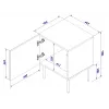 Naktinių stalelių komplektas 2 vnt. cama meble PALAZZO 44,5×40×59 cm juodos spalvos ir ąžuolo craft – 1 durelės, matinis laminatas, metalinės kojelės