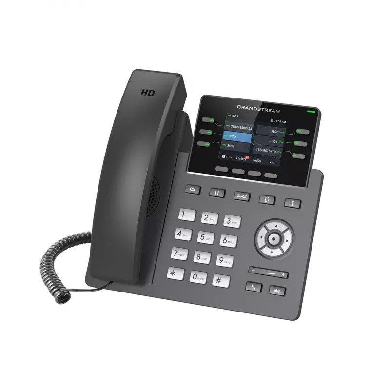 IP telefonas Grandstream GRP2613W juodas, 4 linijos, TFT 2,4 colio