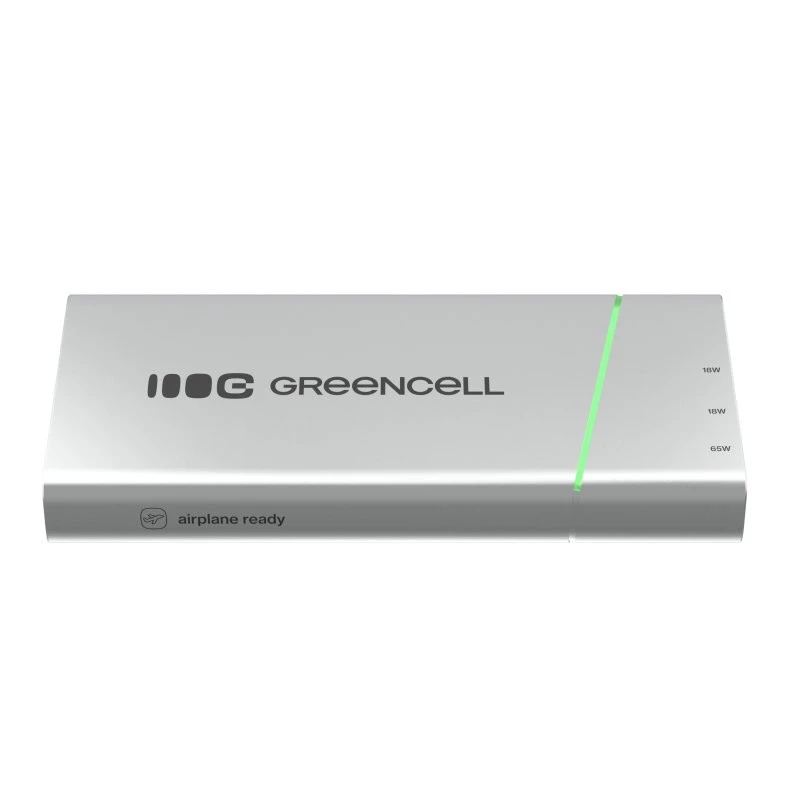 Nešiojama baterija Green Cell BPLGC20P 20800 mAh Li‑Jonų, USB‑C PD 65W, 2x USB‑C + 1x USB‑A, aliumininis korpusas