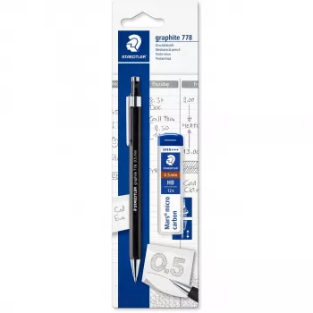 Grafitinis pieštukas Staedtler 7785ABK25D HB šešiakampis juodai sidabrinis, 1 vnt.
