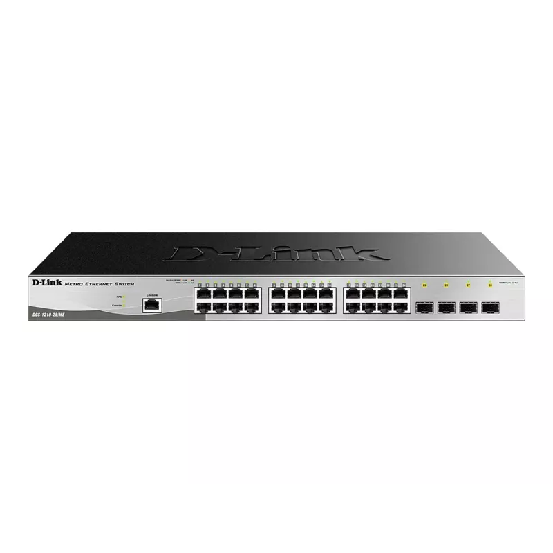 D-Link DGS-1210-28/ME/E valdomas tinklo jungiklis L2+ Gigabit Ethernet (10/100/1000) 1U juodas, pilkas