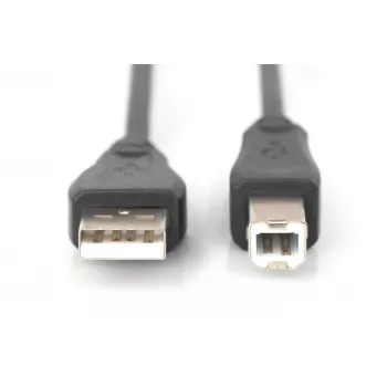 USB laidas Digitus ASSMANN, USB A (vyriškas) – USB B (vyriškas), 1 m, juodas (AK-300105-010-S)