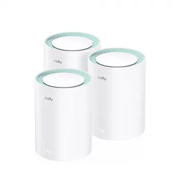 Cudy M1300 3 vnt. rinkinys belaidis tinklo Wi-Fi 5 (802.11ac) dvejų juostų (2,4 GHz / 5 GHz) balta