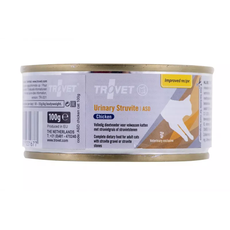 TROVET ASD Urinary Struvite šlapias maistas katėms su vištiena, 100 g