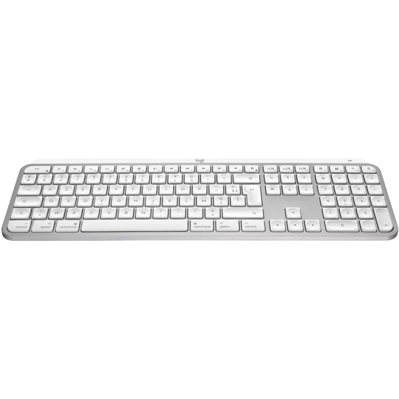 Logitech Master Series MX Keys S for Mac - Pilno dydžio klaviatūra - su foniniu apšvietimu - Belaidė - Bluetooth LE - AZERTY - Prancūziška - Šviesiai pilka (920-011626)