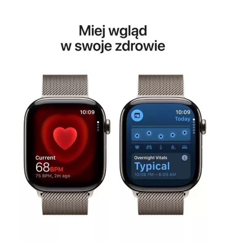 Apple Watch Series 11 GPS + Cellular 42 mm natūralaus titano korpusas su natūraliu Milano kilpos dirželiu